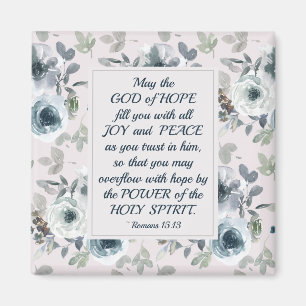 Romaner 15:13 Hoppets Gud, Blommigt Magnet