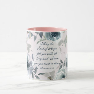 Romaner 15:13 Hoppets Gud, Blommigt Mugg