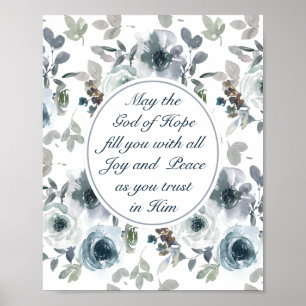 Romaner 15:13 Hoppets Gud, Blommigt Poster