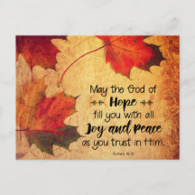 Romaner 15:13 Hoppets gud Höst löv