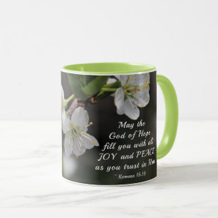 Romaner 15:13 Hundens gud Vita blommor Mugg