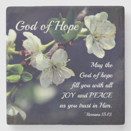 Romaner 15:13 Hundens gud Vita blommor Stenunderlägg