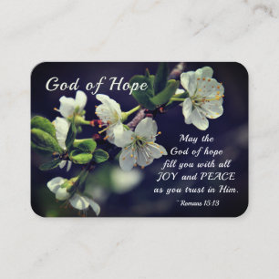 Romaner 15:13 Hundens gud Vita blommor Visitkort