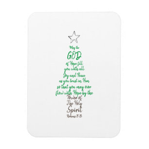 Romaner 15:13 Julgran Gud Hope Joy & Peace Magnet