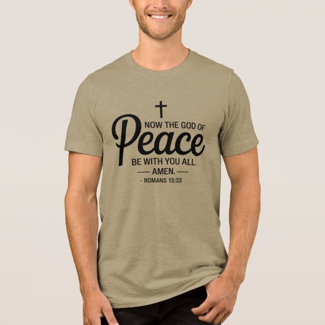 Romaner 15:33 Christian T-Shirt - Fredens Gud (Framsida)