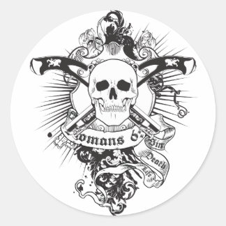 Romaner 6:23 01 runt klistermärke