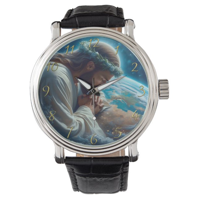 Romaner 6:23-handhållare i kor guld armbandsur (Framsida)