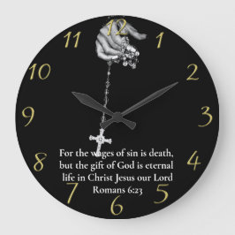 Romaner 6:23-handhållare i kor guld stor klocka