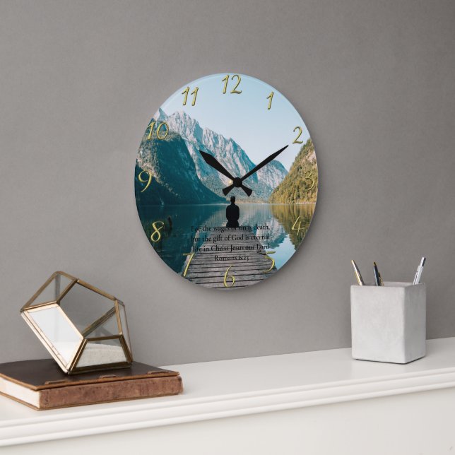 Romaner 6:23 sitta vid guld stor klocka (Kontor)