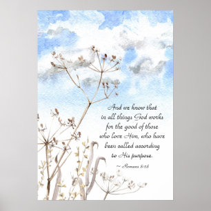 Romaner 8:28 Alla sak Gud jobbar för bran Poster