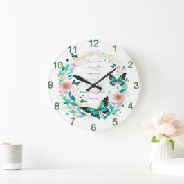 Romaner 8:28 Blommor och fjärilar Stor Klocka