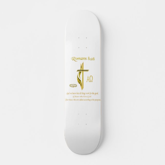 Romaner 8:28 Kristna varor Skateboard Bräda 19,5 Cm (Framsida)