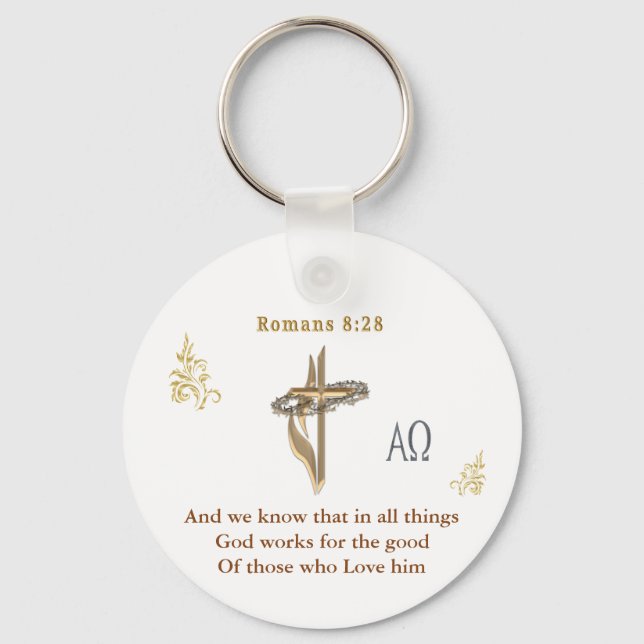 Romaner 8:28 nyckelring (Framsida)