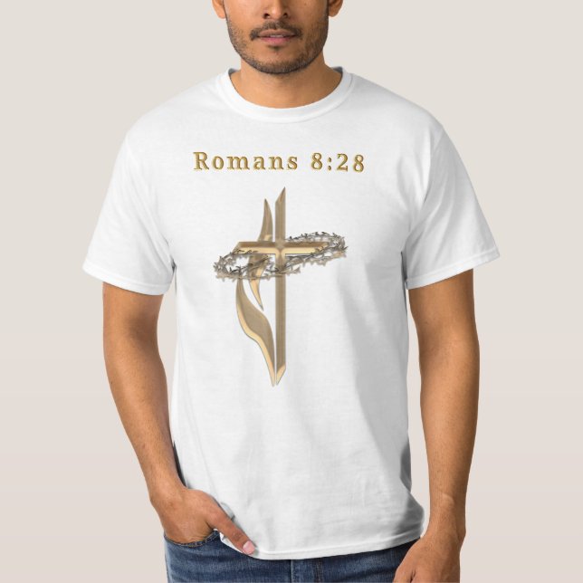 Romaner 8:28 t-shirts (Framsida)