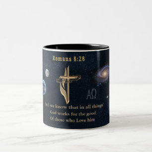 Romaner 8:28 Två-Tonad mugg
