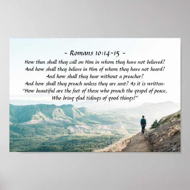 Romanerna 10:14-15 Hur ska de ringa honom? Poster (Framsidan)