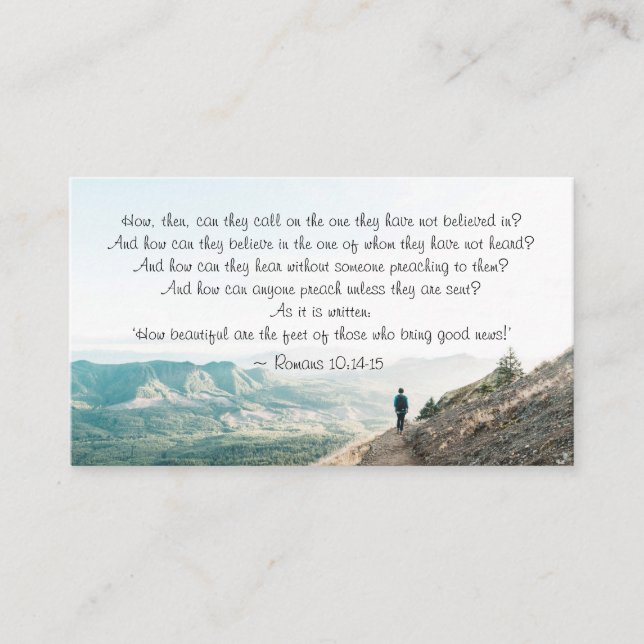 Romanerna 10:14-15 Hur ska de ringa honom? Visitkort (Framsida)