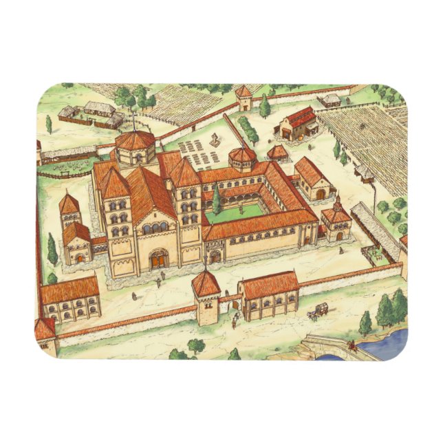 Romanesque Abbey. Modell Magnet (Horisontell)