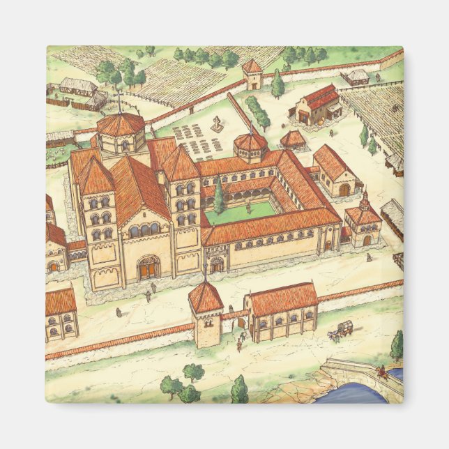 Romanesque Abbey. Modell Magnet (Framsidan)