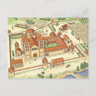 Romanesque Abbey. Modell Vykort