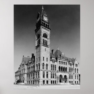 Romanesque City Hall Byggnads Poster