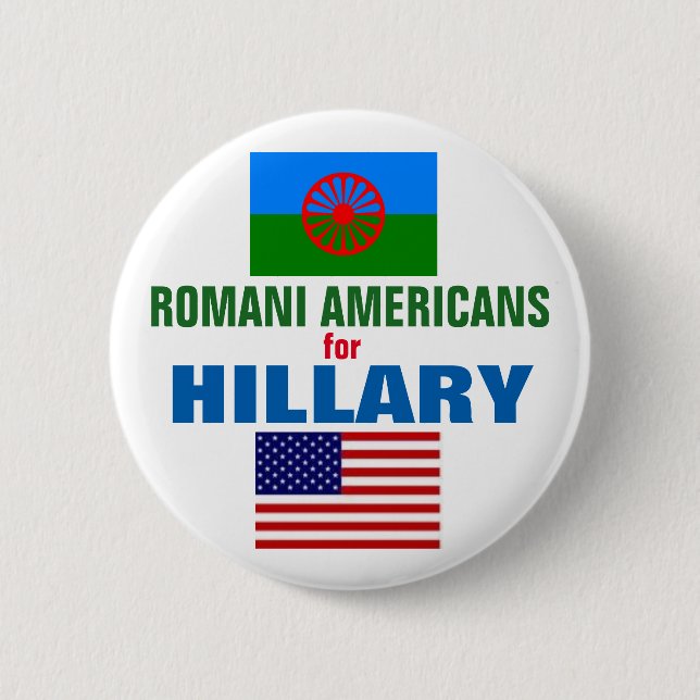 Romani amerikaner för Hillary 2016 Knapp (Framsida)