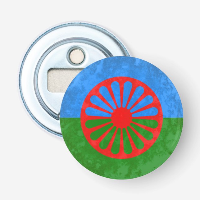 Romani flagga flasköppnare (Framsidan)