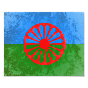 Romani flagga fototryck
