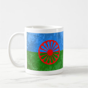 Romani flagga kaffemugg