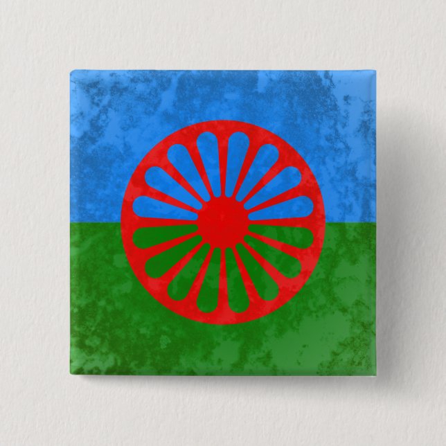 Romani flagga knapp (Framsida)