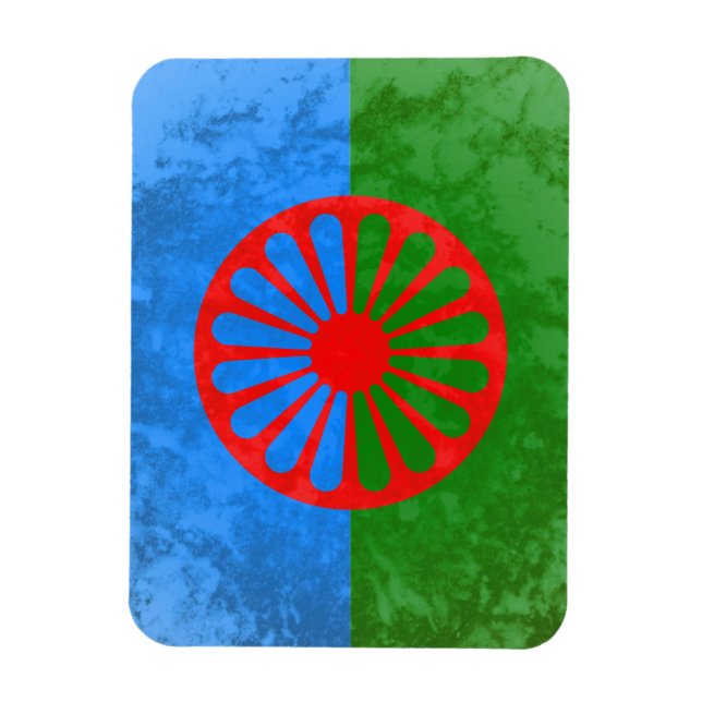 Romani flagga magnet (Vertikal)