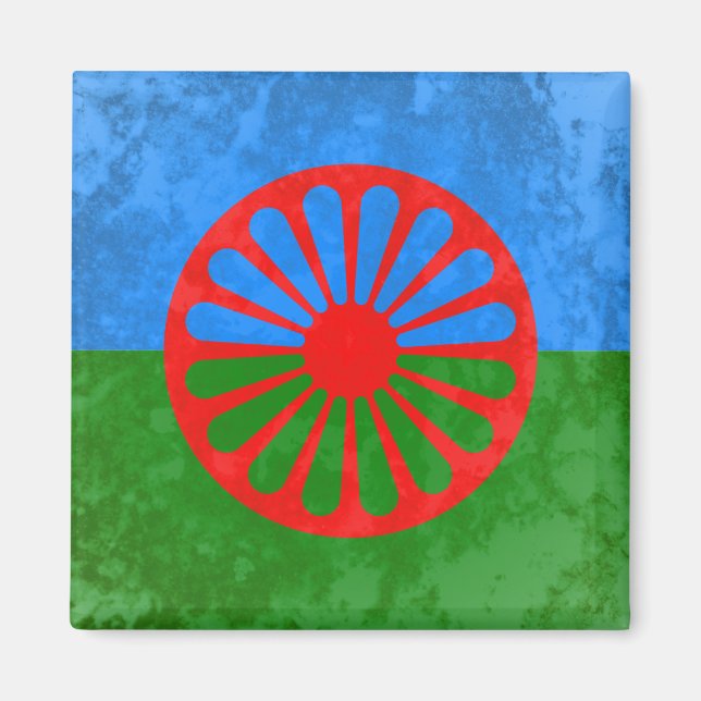 Romani flagga magnet (Framsidan)