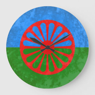 Romani flagga stor klocka
