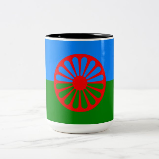 Romani Flagga Två-Tonad Mugg (Center)
