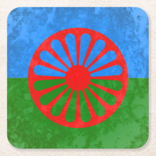 Romani flagga underlägg papper kvadrat
