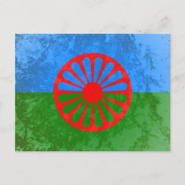 Romani flagga vykort (Framsida)