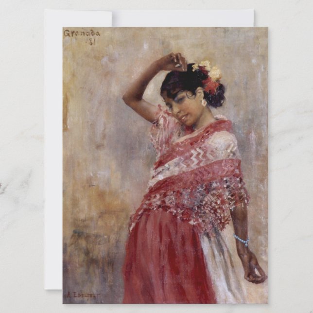 Romani Gypsy Woman Dancing (av Albert Edelfilt) Kort (Framsida)