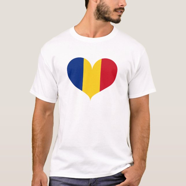 România - Rumänien Flagga T Shirt (Framsida)