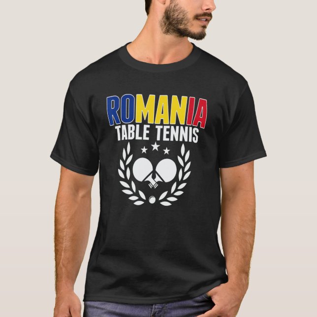 Romania Table Tennis   Romanian Ping Pong Supporte T Shirt (Framsida)