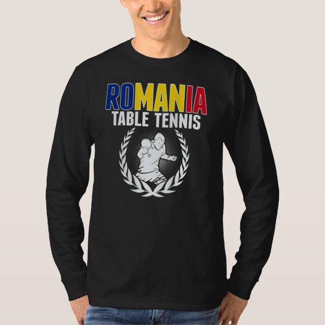 Romania Table Tennis   Romanian Ping Pong Supporte T Shirt (Framsida)