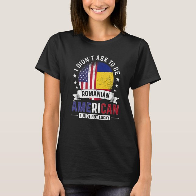 Romanian American Countries Flags Pride Romania Fl T Shirt (Framsida)