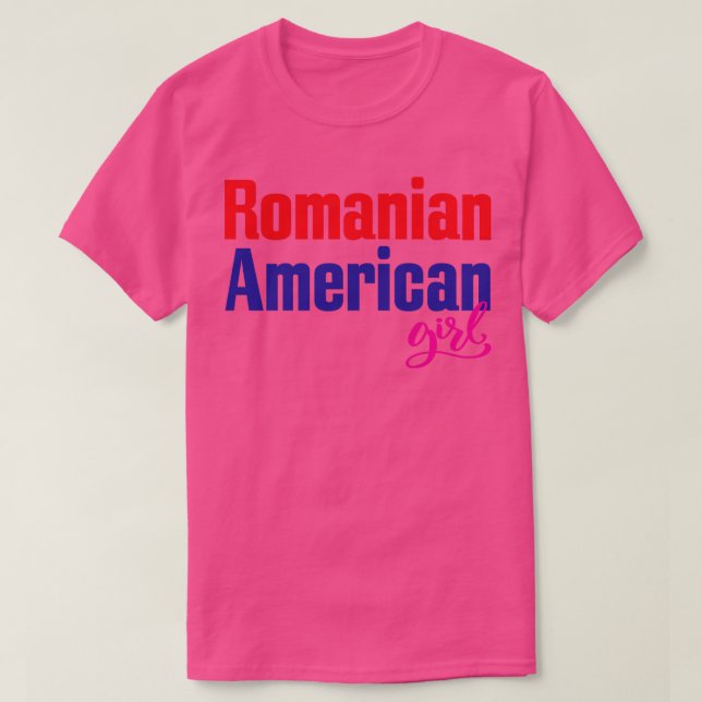 Romanian American Girl 2 T Shirt (Design framsida)