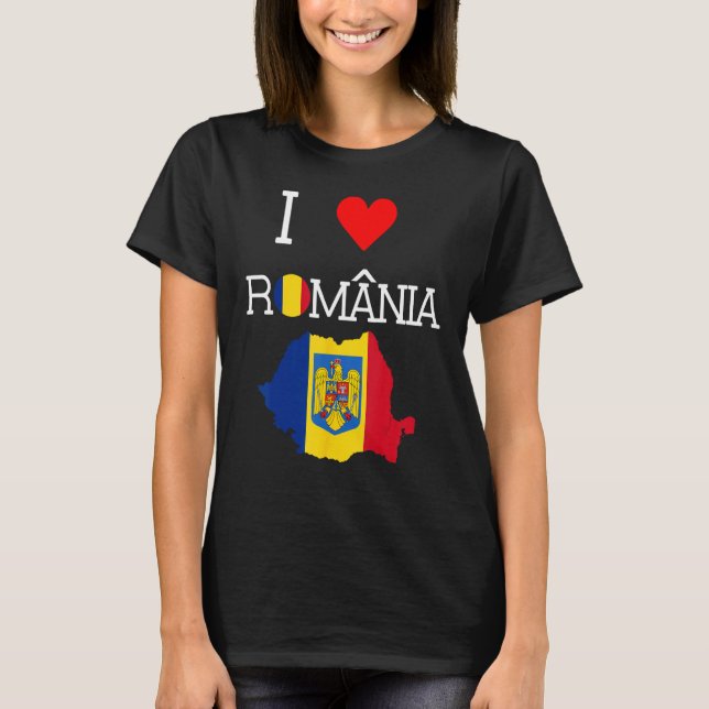 Romanian  I Love Romania T Shirt (Framsida)