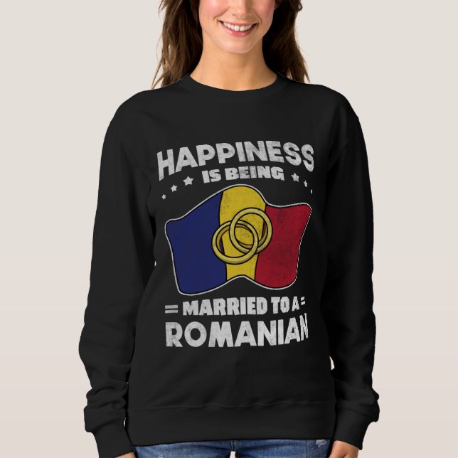 Romanian Wedding State of Romania Roots Married T Shirt (Framsida)