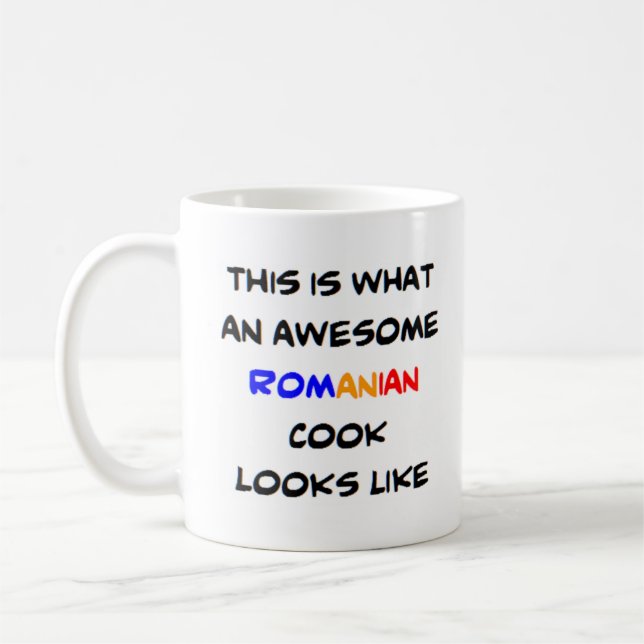 romaniansk kock, fantastisk kaffemugg (Vänster)