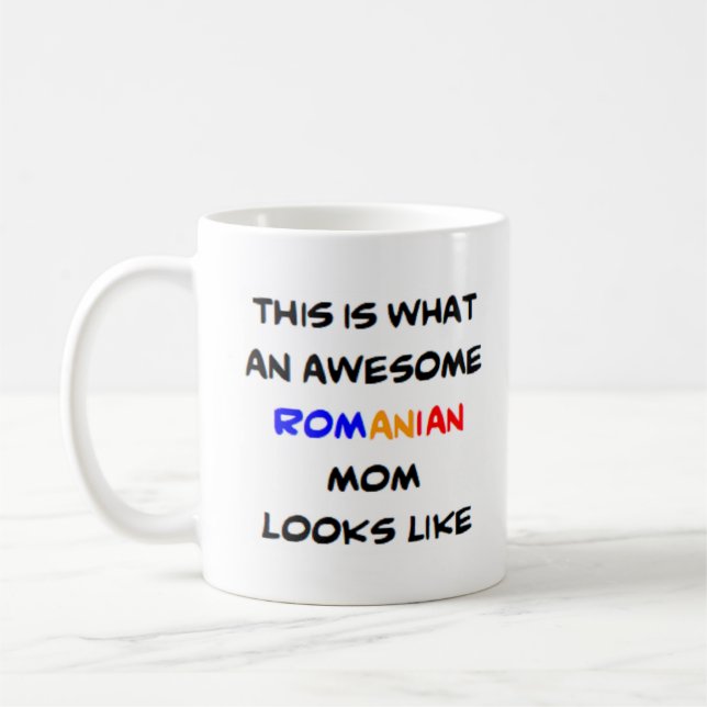 romaniska mamma, fantastisk kaffemugg (Vänster)