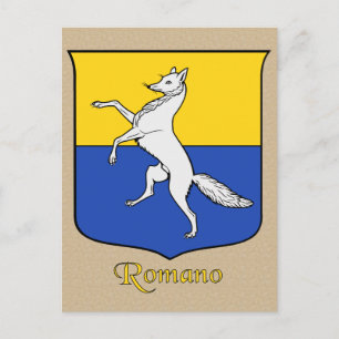 Romano Family Heraldic Shield Vykort