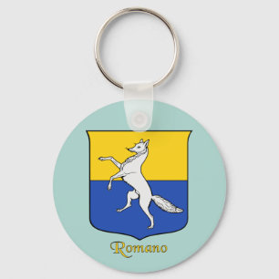 Romano Italiano Surname Historical Shield Nyckelring