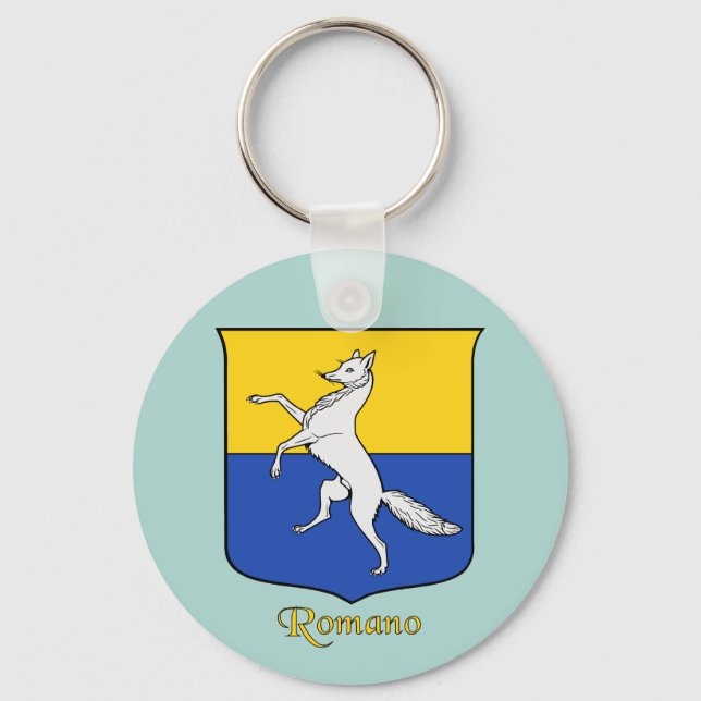 Romano Italiano Surname Historical Shield Nyckelring (Framsida)