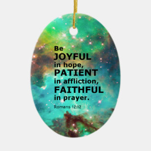 Romans12:12 Julgransprydnad Keramik